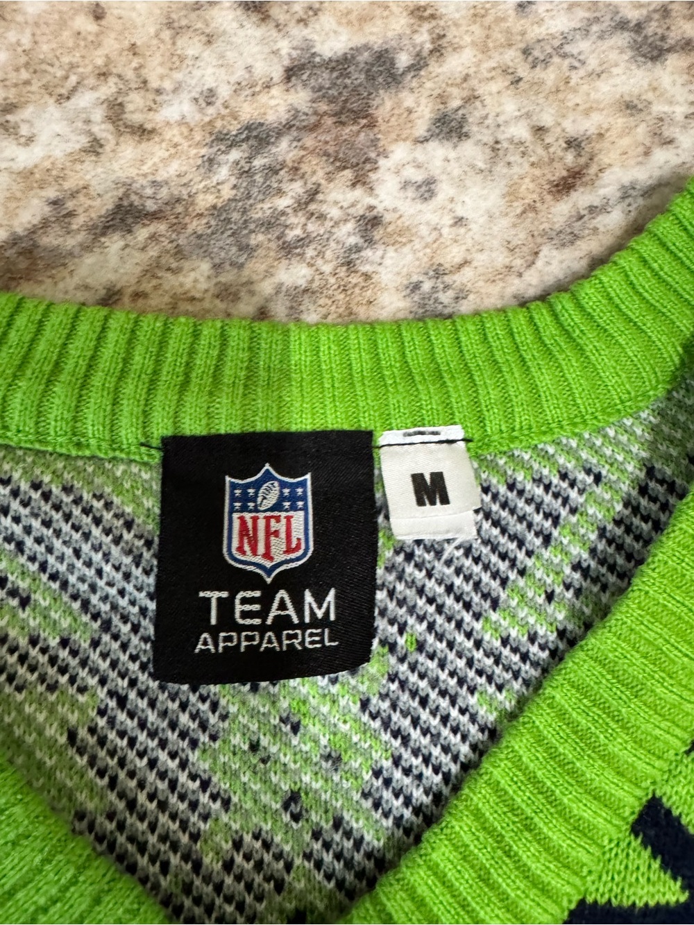 NFL Klew Seattle Seahawks Women's Big Logo V-Neck Ugly Christmas Sweater Medium - Picture 4 of 8